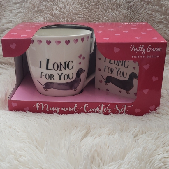 dachshund Other - Dachshund Valentines Mug and Coaster
